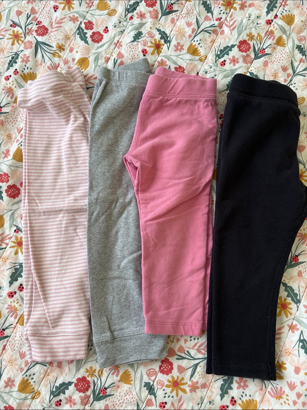 Primary Girls Leggings Set in Pink, Gray, Black, Light Pink Stripe